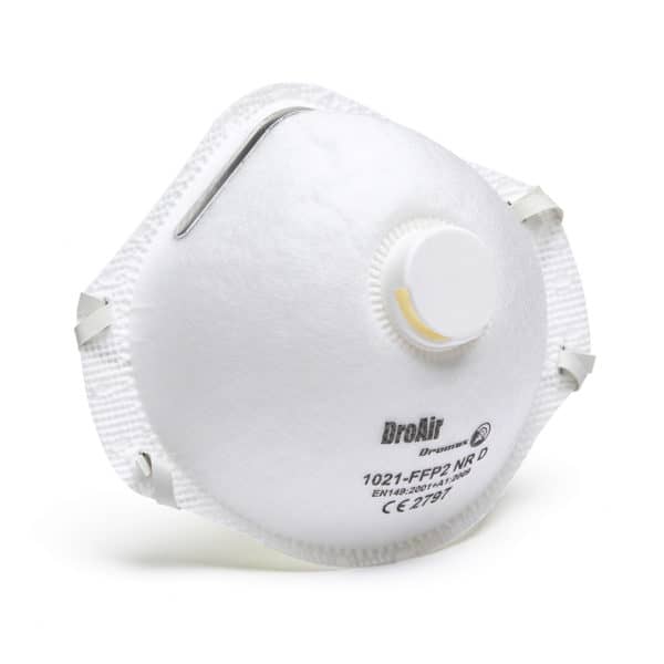 Dromex Moulded FFP2 Valved Disposable Face Mask 12/Box