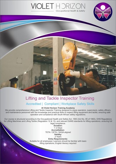 Lifting and Tackle Inspector Training