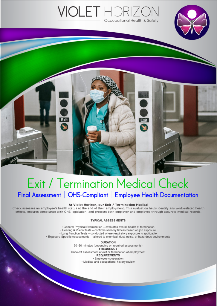 Exit / Termination Medical Check - Violet Horizon