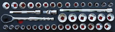 MOD.137SH45SC - 1/2" Drive General Sevice Set; 41Pc - Metric and Imperial