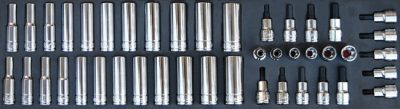Snap-on Blue MOD.140SH45SC - 3/8" Deep Sockets and Torx Set; 43Pc - Metric and Imperial
