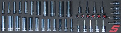 MOD.151SH45SC - 3/8" Torx and Deep Socket Set; 43Pc - Metric and Imperial