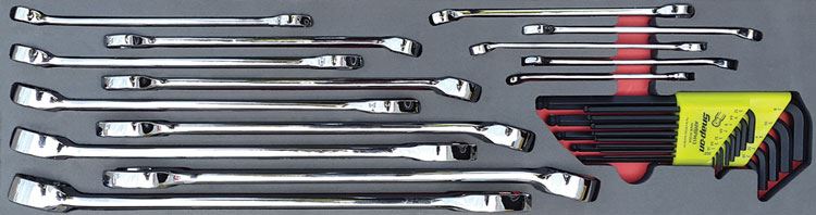 MOD.719SH45S 27pc Imperial Polished Finish Comb Spanner Set