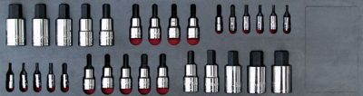 MOD.703SH45SC - Combination Hex Bit Socket Set; 30Pc - Metric and Imperial