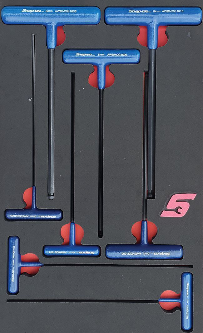 MOD.753SH42D-B - Ball Hex T-Handle Wrench Set 2-10mm; 8Pc - Metric