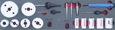 MOD.908SH45S - Hole Saw Kits / Deburring Set; 22Pc
