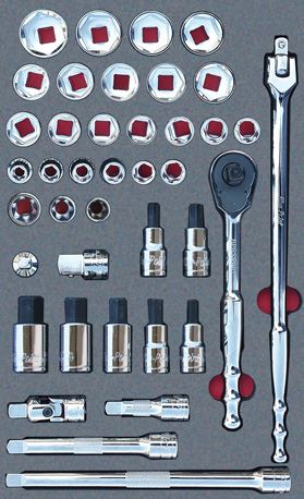 MOD.831SH42D - 1/2" Sockets & Accessories Set; 40Pc - Metric
