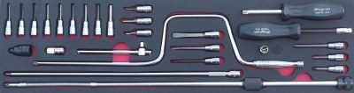 MOD.449SH45S - 1/4" Allen Keys; Bit Sockets Add-on Set; 28Pc - Aviation / Imperial