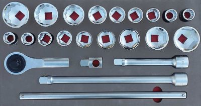 MOD.758SH45LC - 3/4" General Service Set; 23Pc - Metric & Imperial