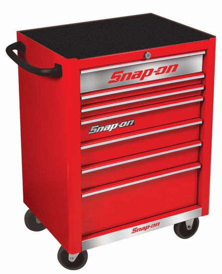 KRA2007KZURS-S-WO - Standard 7Drw Roll Cab; Red with PVC Trims and Brushed Silver Fronts