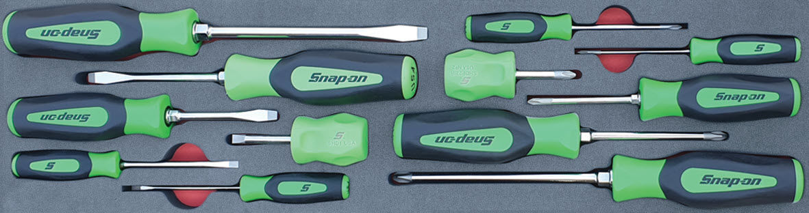 MOD.486SH45S12-G - Combination Screwdriver Set; 12Pc (Green)