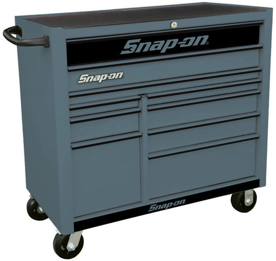 KRA2210KZUSB-B-WO - 10 Drw Wide Roll Cab Storm Grey with Black Alu Trims and Black Fronts