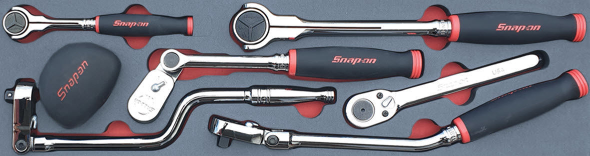 MOD.949SH45S-SG - 3/8" Drive Soft Grip Special Application / Bent Ratchet Set; 7Pc