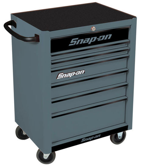 KRA2007KZUSB-B-WO - Standard 7Drw Roll Cab; Storm Grey with Black Alu Trims and Black Fronts