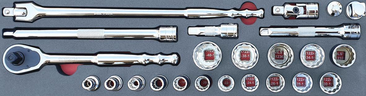 MOD.352BH45S - 1/2" General Service Set with 12Pt Sockets; 24Pc - Imperial