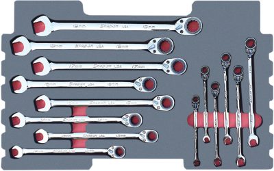 MOD.172SR43F - Flank Drive Plus Reversible Ratcheting Combination Spanner Set 6-19mm; 14Pc (suitable for KMC Tool Chest Only)