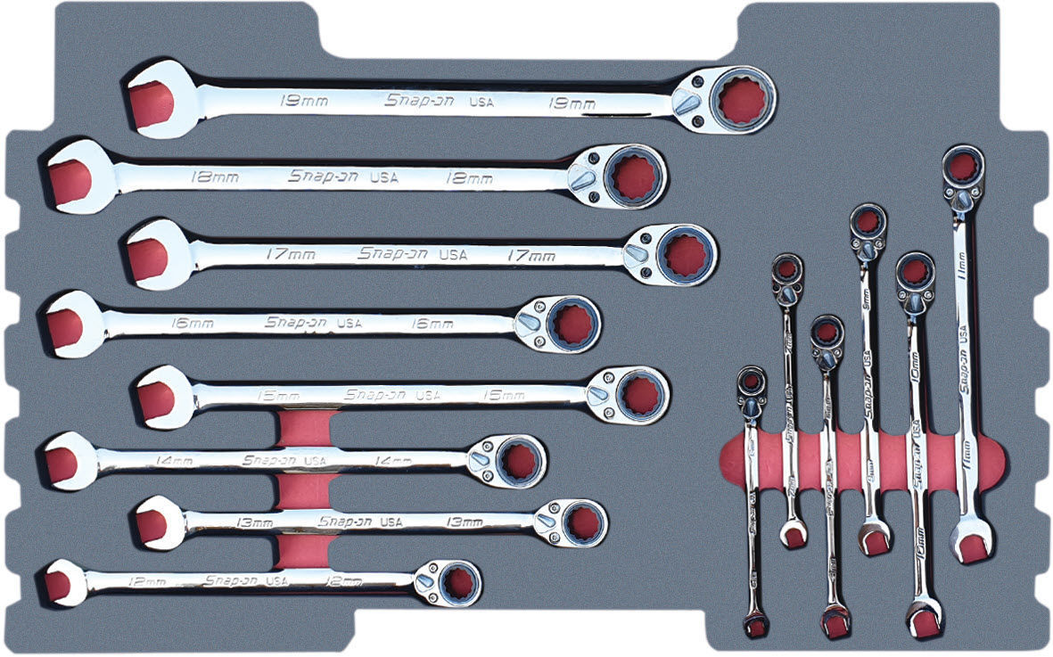 MOD.172SR43F - Flank Drive Plus Reversible Ratcheting Combination Spanner Set 6-19mm; 14Pc (suitable for KMC Tool Chest Only)