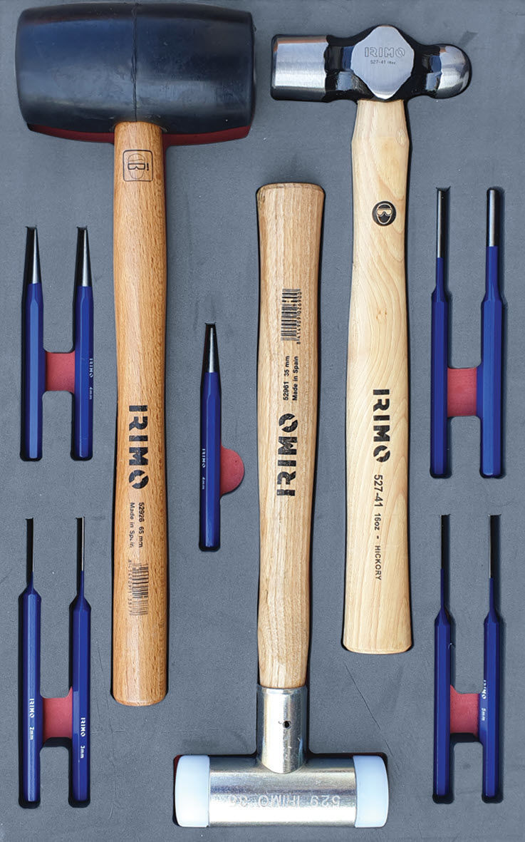 MOD.222BH42D - Hammers, Punches and Chisels Set; 12Pc