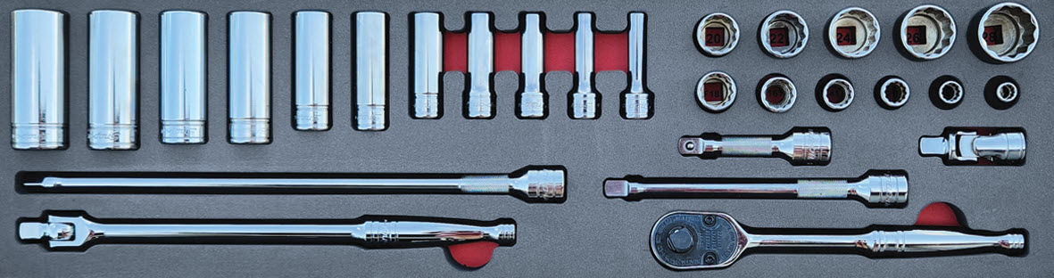 MOD.435SH45S - 3/8" General Service Set; 28Pc - Imperial