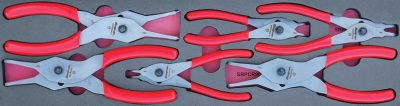 MOD.807SH45S - Push-Button Int/Ext Convertible Circlip Pliers Set; 6Pc