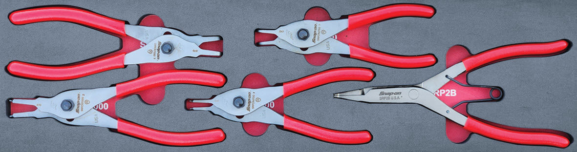 MOD.838SH45S - Push-Button Int/Ext Convertible Circlip & Snap Ring Pliers Set; 5Pc