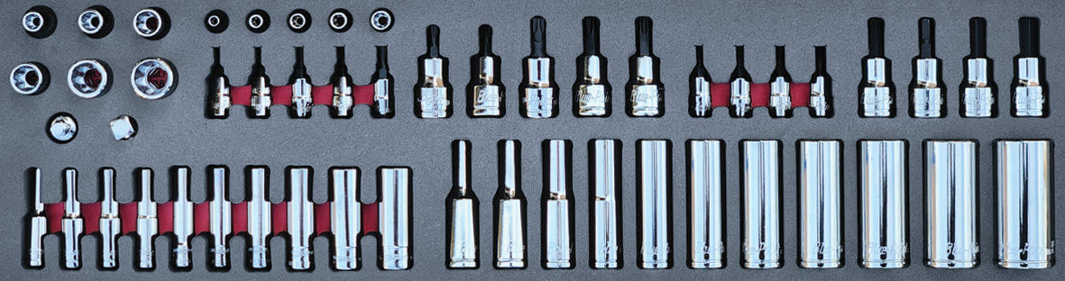 MOD.231SH45S - 1/4" and 3/8" Hex Drivers, Torx and Deep Socket Set; 52Pc - Imperial