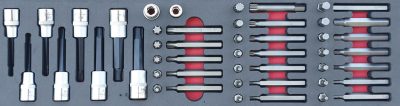 MOD.239BH45S - 1/2" Ribe, Spline, Torx and Allen Bit Set; 48Pc
