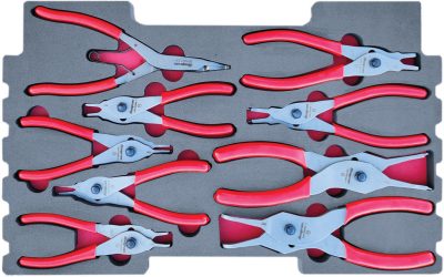 MOD.106SR43F - Push-Button Int/Ext Convertible Circlip Pliers Set; 9Pc (suitable for KMC Tool Chest Only)