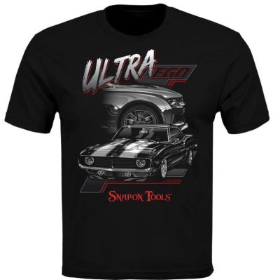 CSN04-7574-L - T-Shirt - Ultra Ego with Front Print - Black - Large